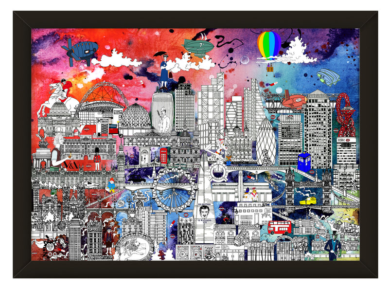 Fictional London Skyline Print - Colour