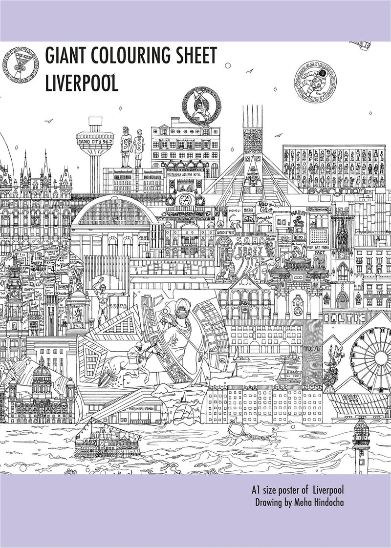 Liverpool Skyline - A1 Size Giant Colouring Poster