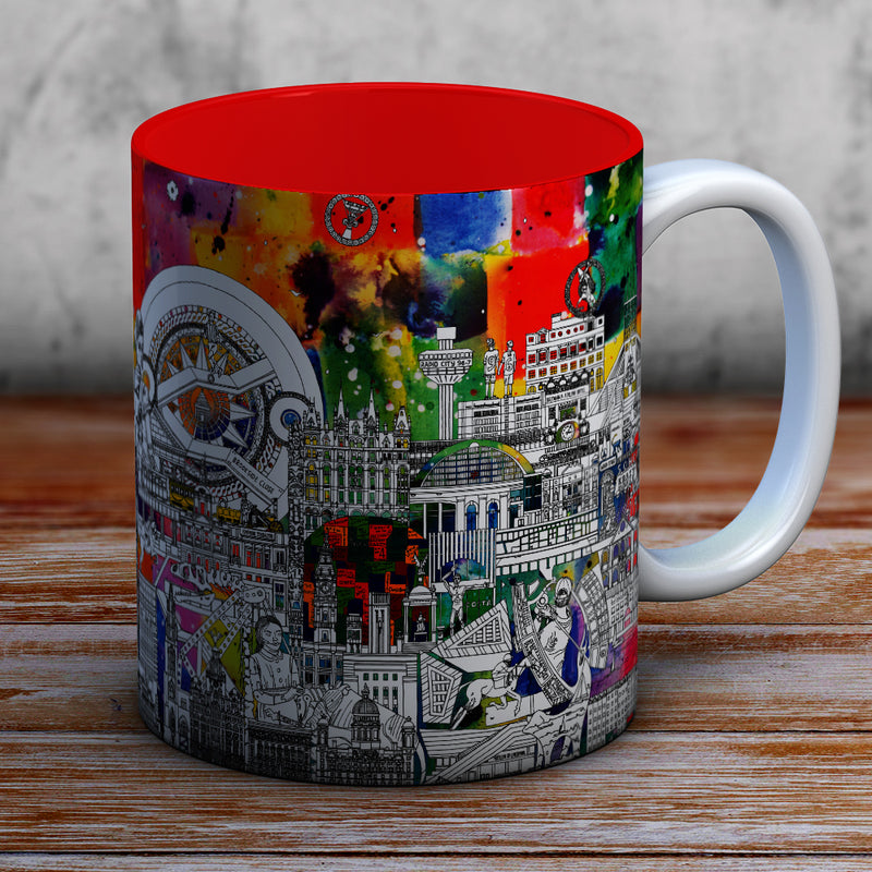 Liverpool skyline in Colour -  coffee mug