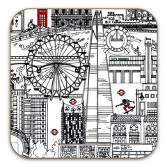 London skyline Black and White - 6 coaster Set