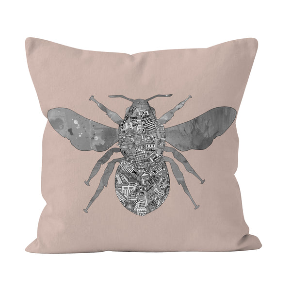 Pink shop bee cushion