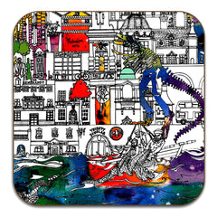 Manchester Skyline Coasters Set of 6 - colour