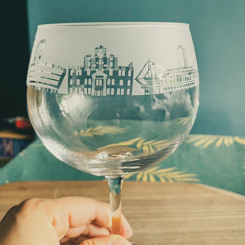 Cardiff Skyline Gin Glass - New