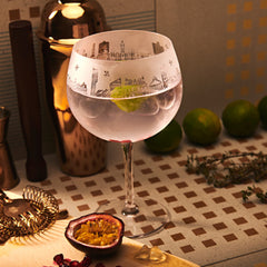Manchester Skyline - 2nds Gin Glass - PRICE DROP - ALL STOCK MUST GO
