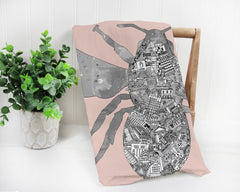 Manchester Worker Bee  - Tea Towel. Available in Navy, Grey, Royal Blue, Mustard & Pink